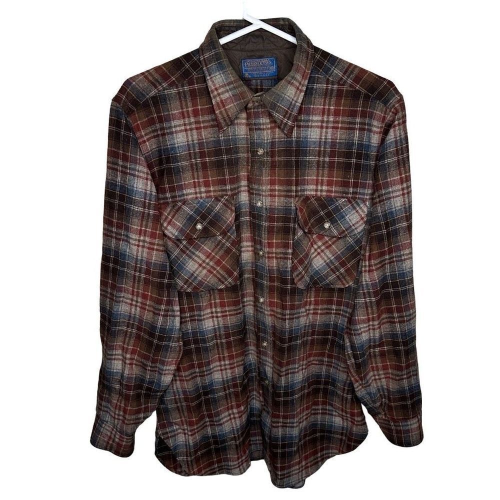Vtg Pendleton Flannel Button Down Shirt - image 1